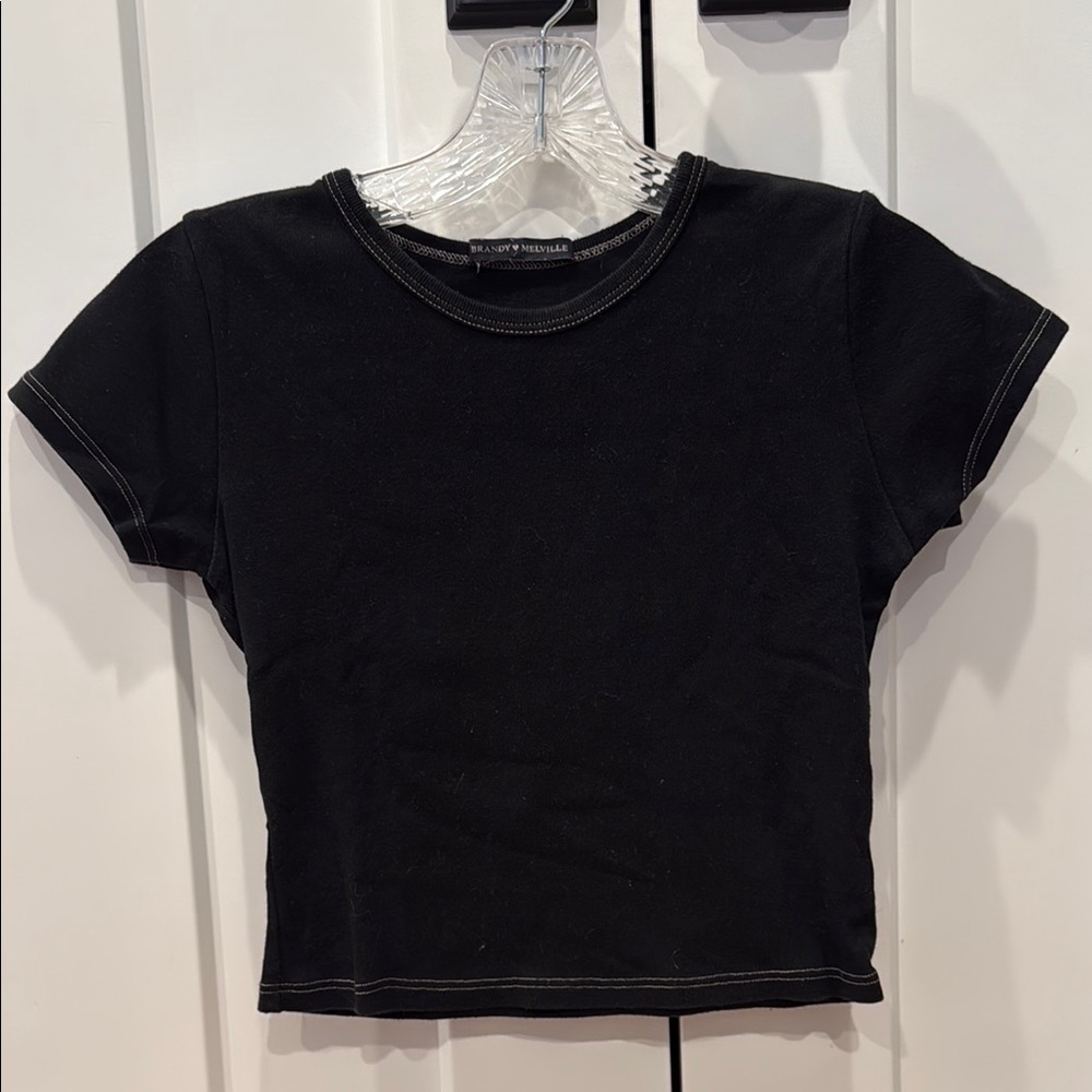 black brandy melville top with white stitching